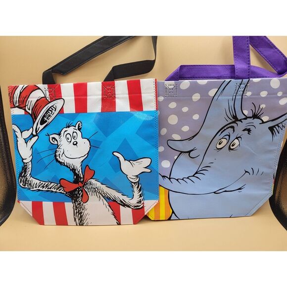 Dr. Seuss Reusable Totes Shopping Bags Small Shopping Bags Lot Of 2 NEW - Picture 2 of 7